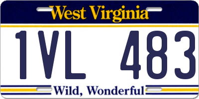 WV license plate 1VL483