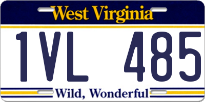 WV license plate 1VL485