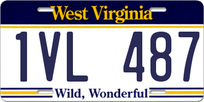 WV license plate 1VL487