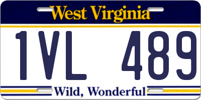 WV license plate 1VL489