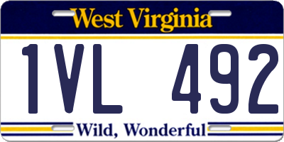 WV license plate 1VL492