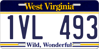 WV license plate 1VL493