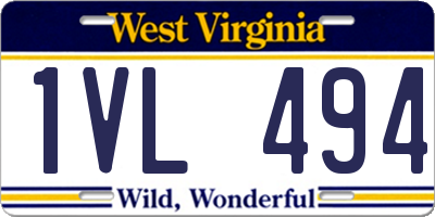 WV license plate 1VL494