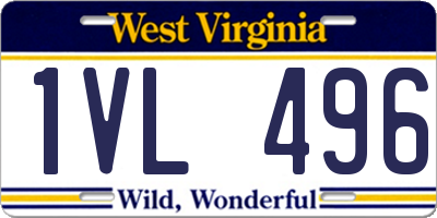 WV license plate 1VL496