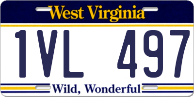 WV license plate 1VL497