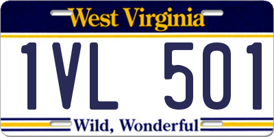 WV license plate 1VL501