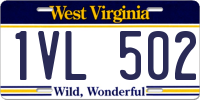 WV license plate 1VL502