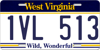 WV license plate 1VL513