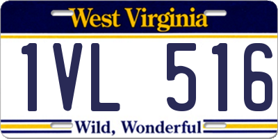 WV license plate 1VL516
