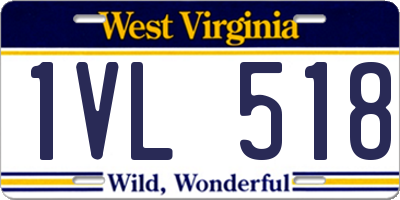 WV license plate 1VL518