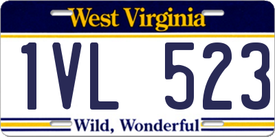WV license plate 1VL523