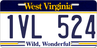 WV license plate 1VL524