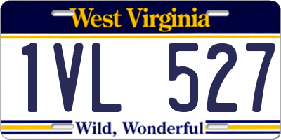 WV license plate 1VL527