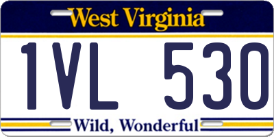WV license plate 1VL530