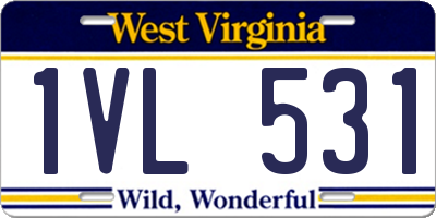 WV license plate 1VL531