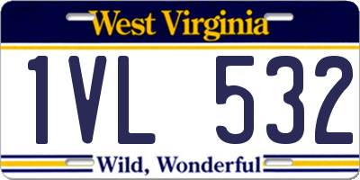 WV license plate 1VL532