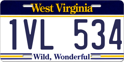 WV license plate 1VL534
