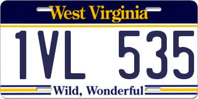 WV license plate 1VL535