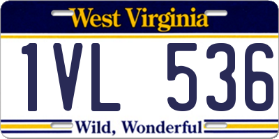 WV license plate 1VL536