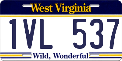 WV license plate 1VL537