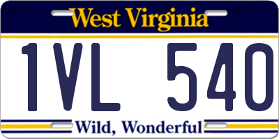 WV license plate 1VL540