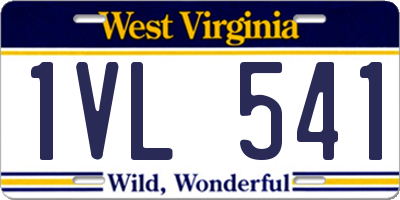 WV license plate 1VL541