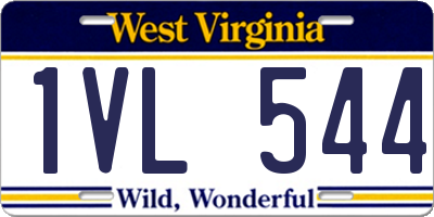 WV license plate 1VL544