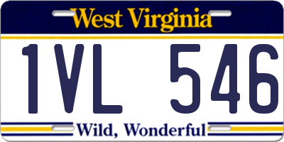 WV license plate 1VL546