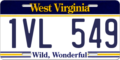 WV license plate 1VL549