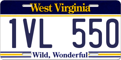 WV license plate 1VL550