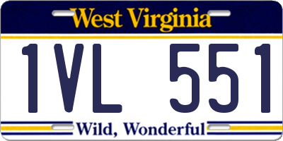 WV license plate 1VL551