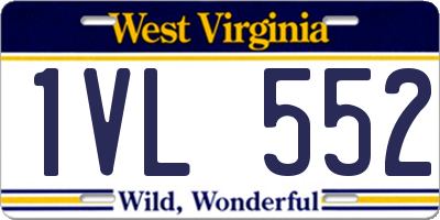 WV license plate 1VL552