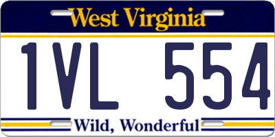 WV license plate 1VL554