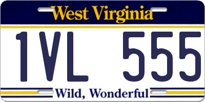 WV license plate 1VL555