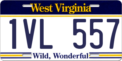 WV license plate 1VL557
