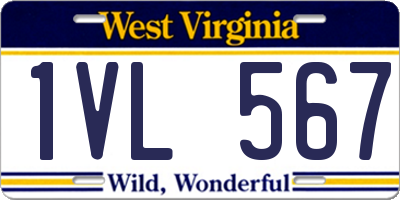 WV license plate 1VL567