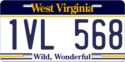 WV license plate 1VL568