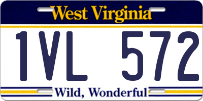 WV license plate 1VL572