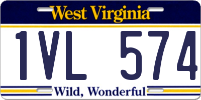 WV license plate 1VL574