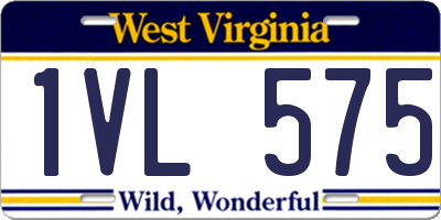 WV license plate 1VL575