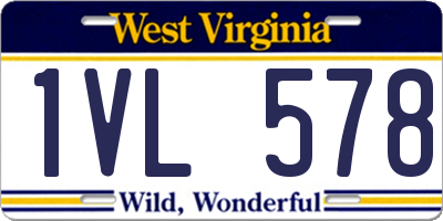 WV license plate 1VL578
