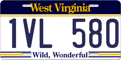 WV license plate 1VL580
