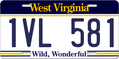 WV license plate 1VL581