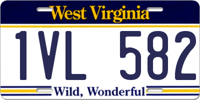 WV license plate 1VL582