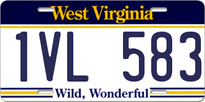 WV license plate 1VL583