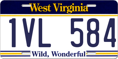 WV license plate 1VL584