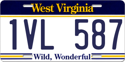 WV license plate 1VL587