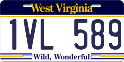 WV license plate 1VL589