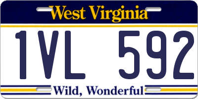 WV license plate 1VL592
