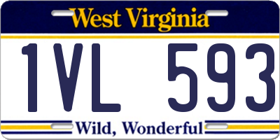 WV license plate 1VL593